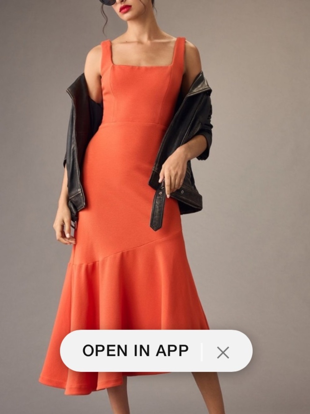 NWT Anthropologie Ariana Square Neck Asymmetric Ruffle Hem Midi, size Medium